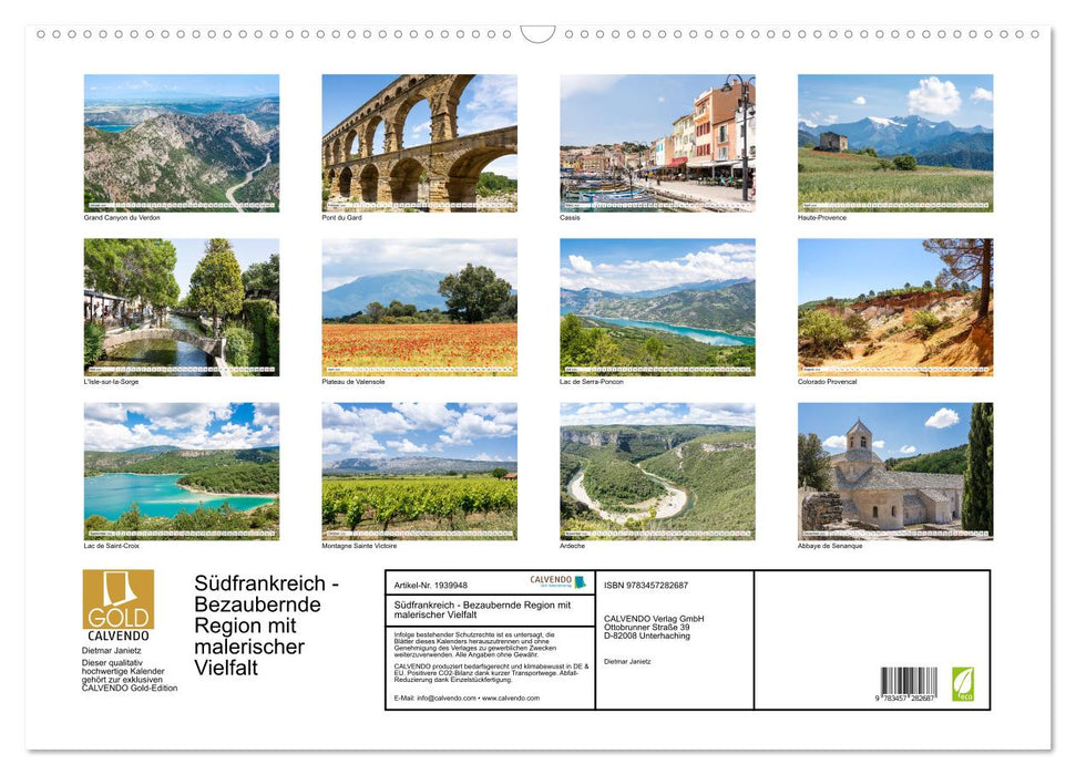 Südfrankreich - Bezaubernde Region mit malerischer Vielfalt (CALVENDO Wandkalender 2026)
