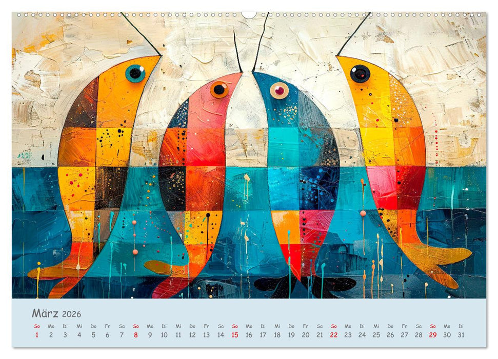 Ozean - Flossen, Schalen, Tentakel (CALVENDO Premium Wandkalender 2026)