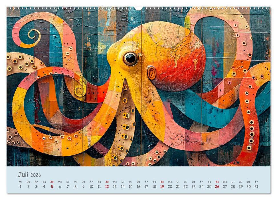 Ozean - Flossen, Schalen, Tentakel (CALVENDO Premium Wandkalender 2026)