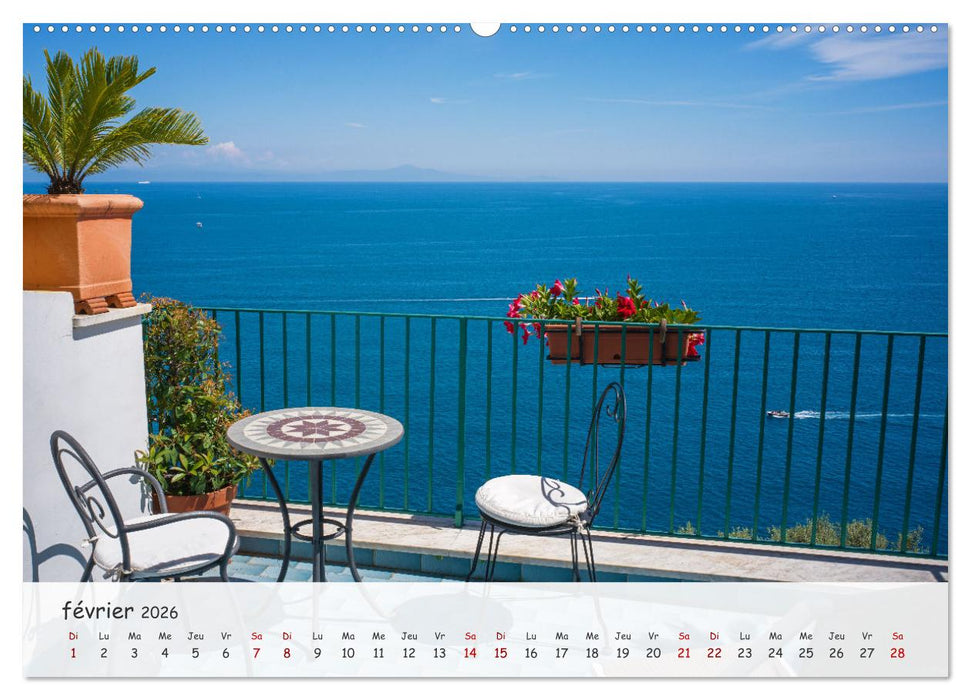 Côte amalfitaine - Villes romantiques et paysages magiques (CALVENDO Calendrier mensuel 2026)