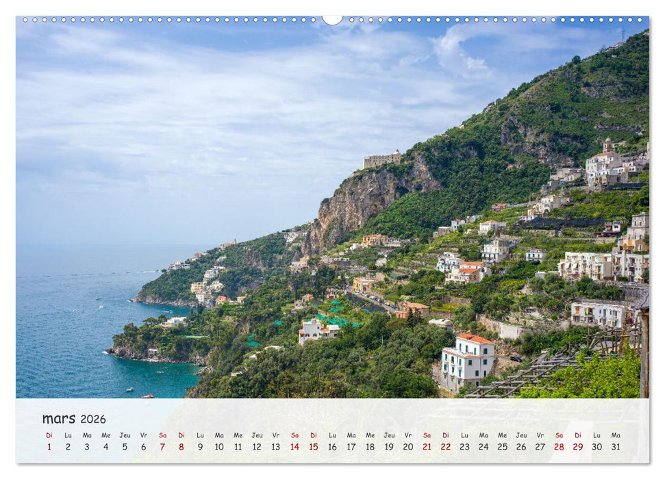 Côte amalfitaine - Villes romantiques et paysages magiques (CALVENDO Calendrier mensuel 2026)