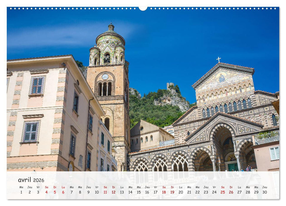 Côte amalfitaine - Villes romantiques et paysages magiques (CALVENDO Calendrier mensuel 2026)