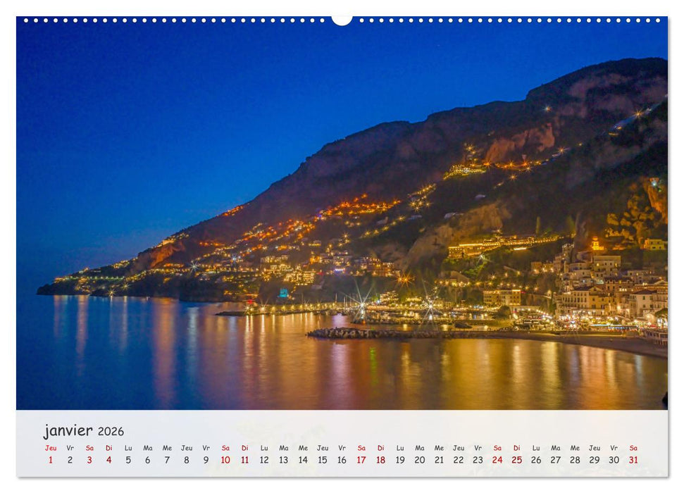 Côte amalfitaine - Villes romantiques et paysages magiques (CALVENDO Calendrier supérieur 2026)