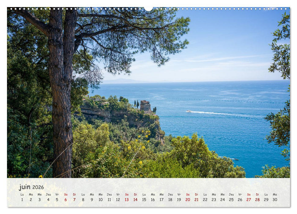 Côte amalfitaine - Villes romantiques et paysages magiques (CALVENDO Calendrier supérieur 2026)