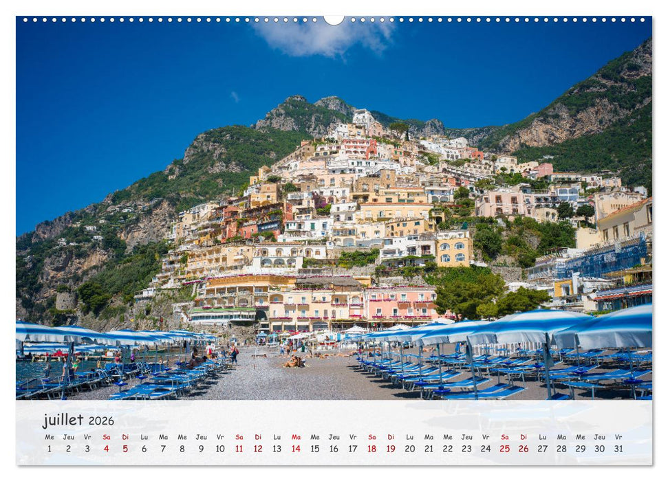 Côte amalfitaine - Villes romantiques et paysages magiques (CALVENDO Calendrier supérieur 2026)