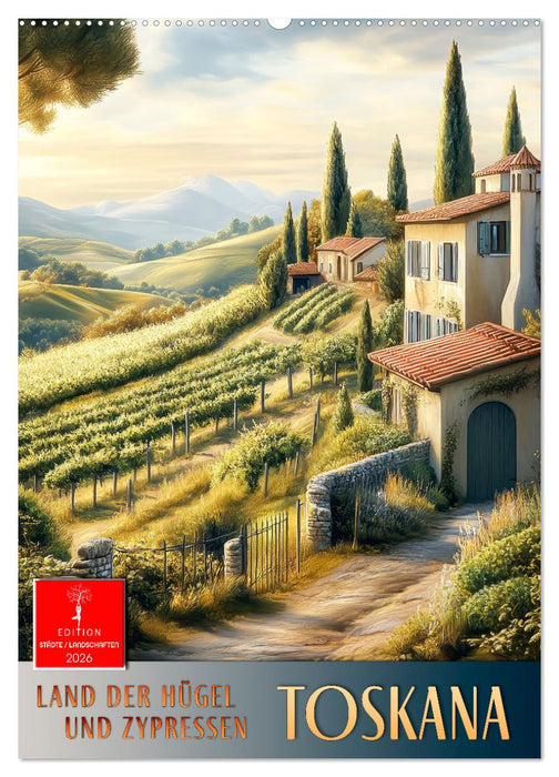 Toskana - Land der Hügel und Zypressen (CALVENDO Wandkalender 2026)