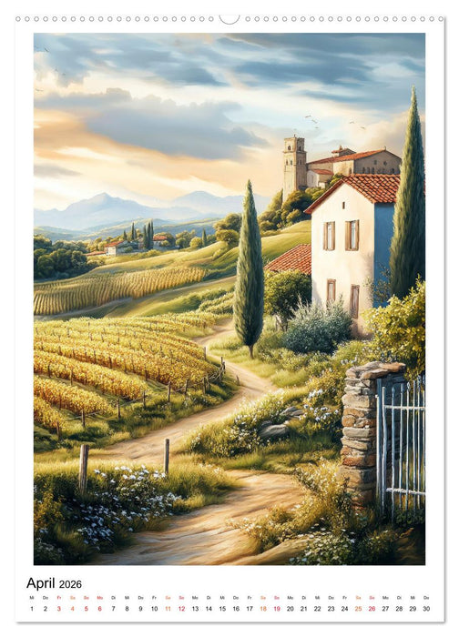 Toskana - Land der Hügel und Zypressen (CALVENDO Wandkalender 2026)