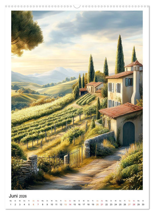 Toskana - Land der Hügel und Zypressen (CALVENDO Wandkalender 2026)