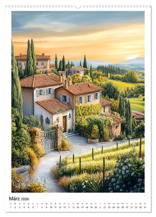 Toskana - Land der Hügel und Zypressen (CALVENDO Premium Wandkalender 2026)