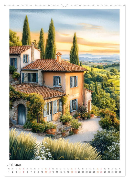 Toskana - Land der Hügel und Zypressen (CALVENDO Premium Wandkalender 2026)