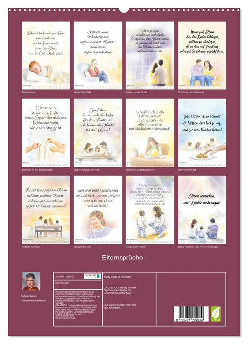 Elternsprüche (CALVENDO Premium Wandkalender 2026)