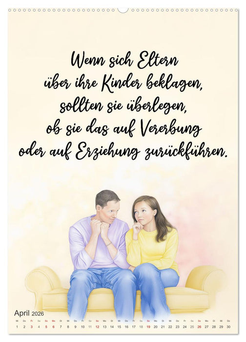 Elternsprüche (CALVENDO Premium Wandkalender 2026)