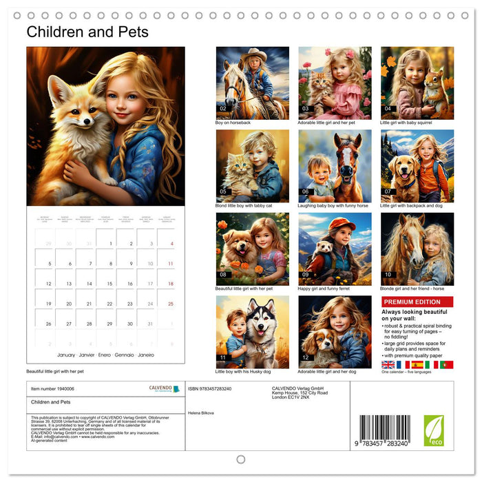Children and Pets (CALVENDO Monthly Calendar 2026)