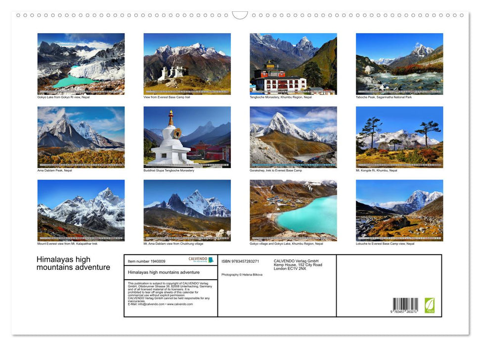 Himalayas high mountains adventure (CALVENDO Monthly Calendar 2026)
