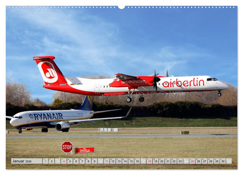 Flugzeuge - Starts und Landeanflüge (CALVENDO Premium Wandkalender 2026)