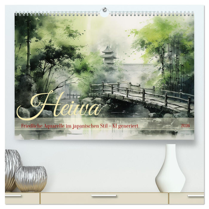 Heiwa - Friedliche Aquarelle im japanischen Stil (CALVENDO Premium Wandkalender 2026)