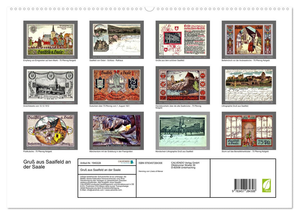 Gruß aus Saalfeld an der Saale (CALVENDO Premium Wandkalender 2026)
