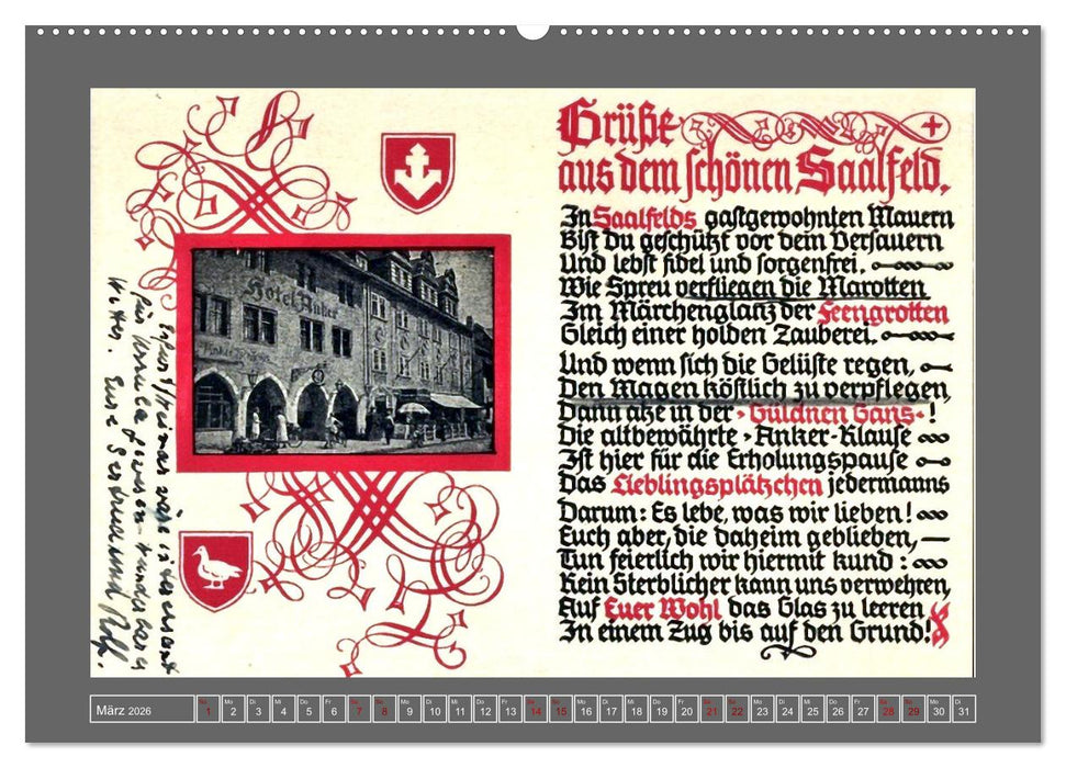 Gruß aus Saalfeld an der Saale (CALVENDO Premium Wandkalender 2026)