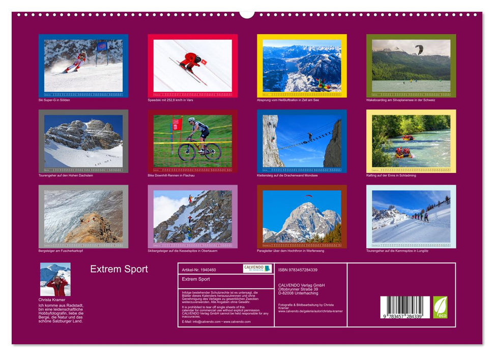 Extrem Sport (CALVENDO Premium Wandkalender 2026)