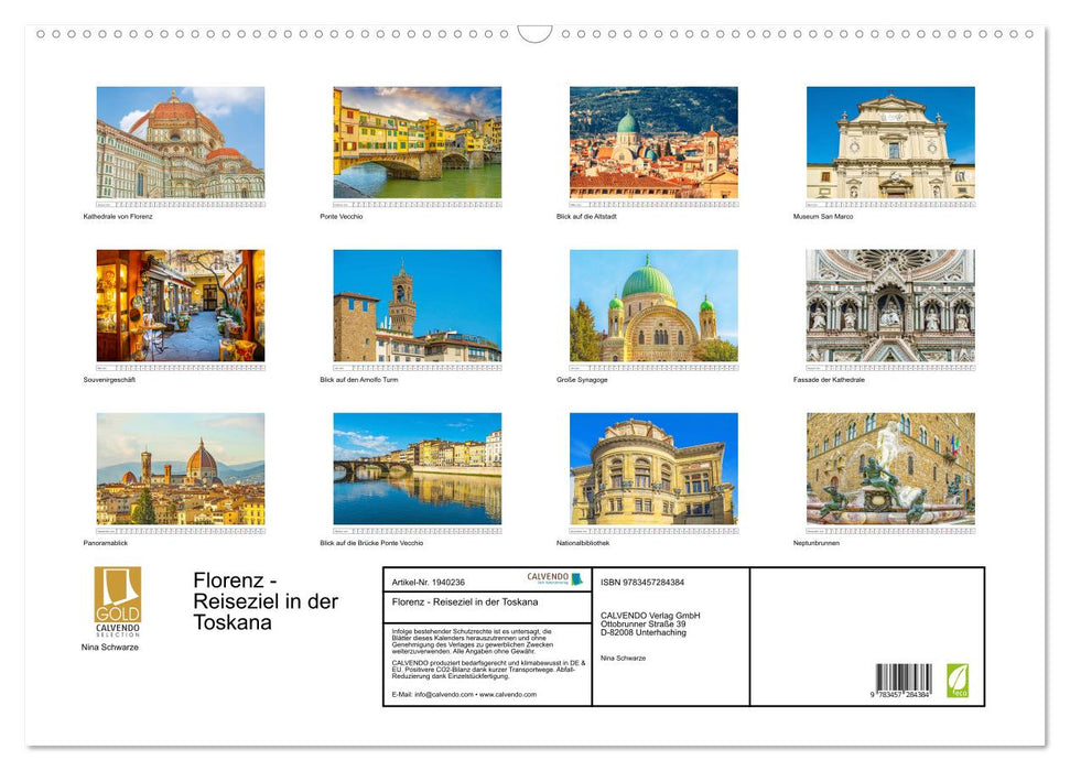 Florenz - Reiseziel in der Toskana (CALVENDO Wandkalender 2026)