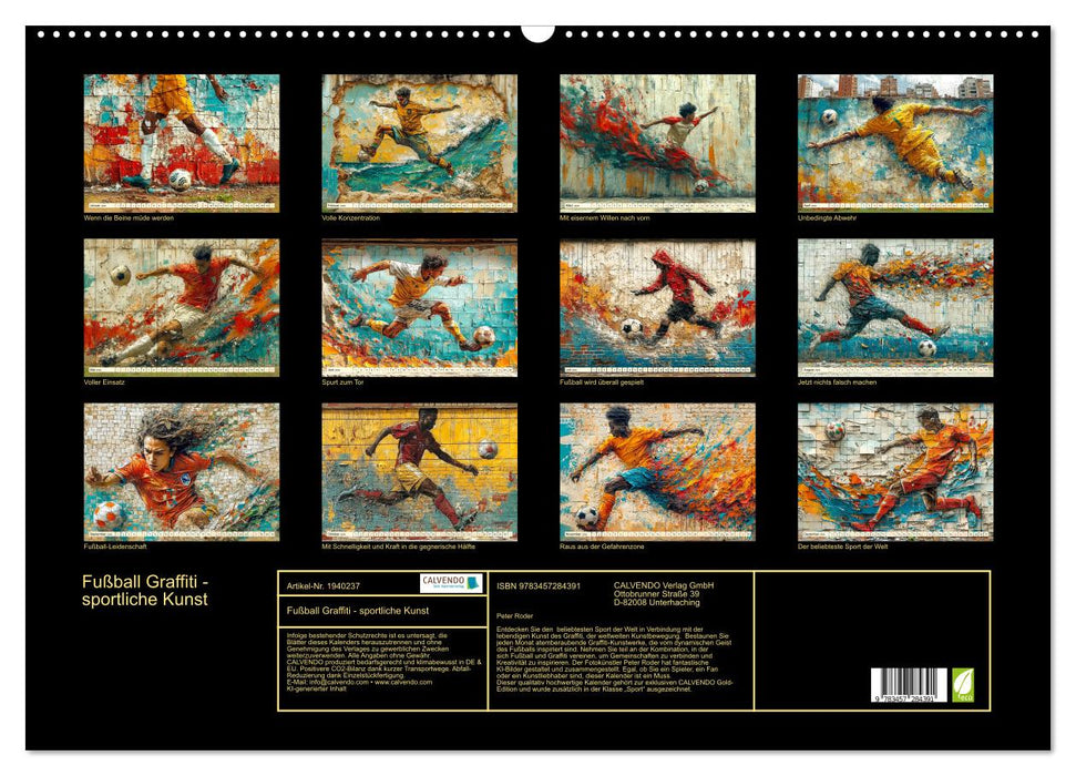 Fußball Graffiti - sportliche Kunst (CALVENDO Wandkalender 2026)