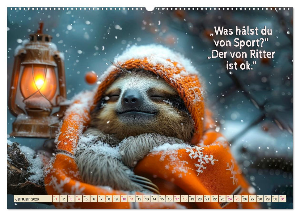 Faultier - Albtraum Sport (CALVENDO Wandkalender 2026)