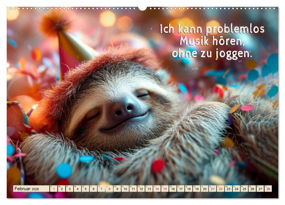 Faultier - Albtraum Sport (CALVENDO Wandkalender 2026)