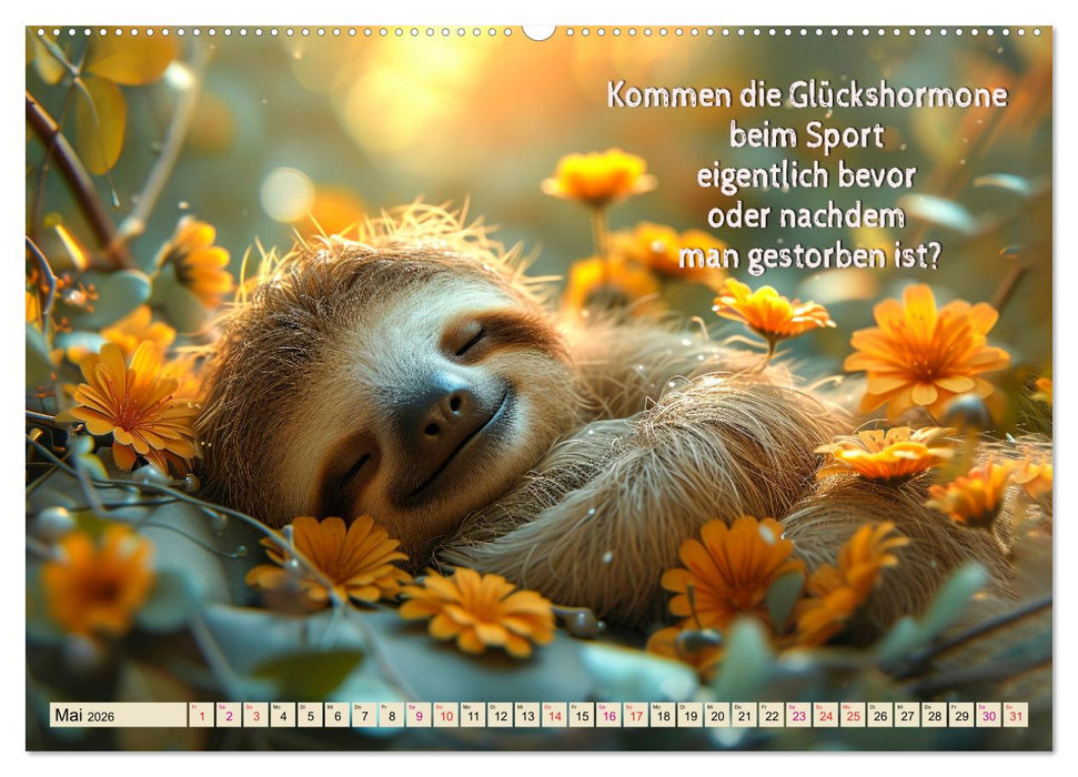 Faultier - Albtraum Sport (CALVENDO Wandkalender 2026)