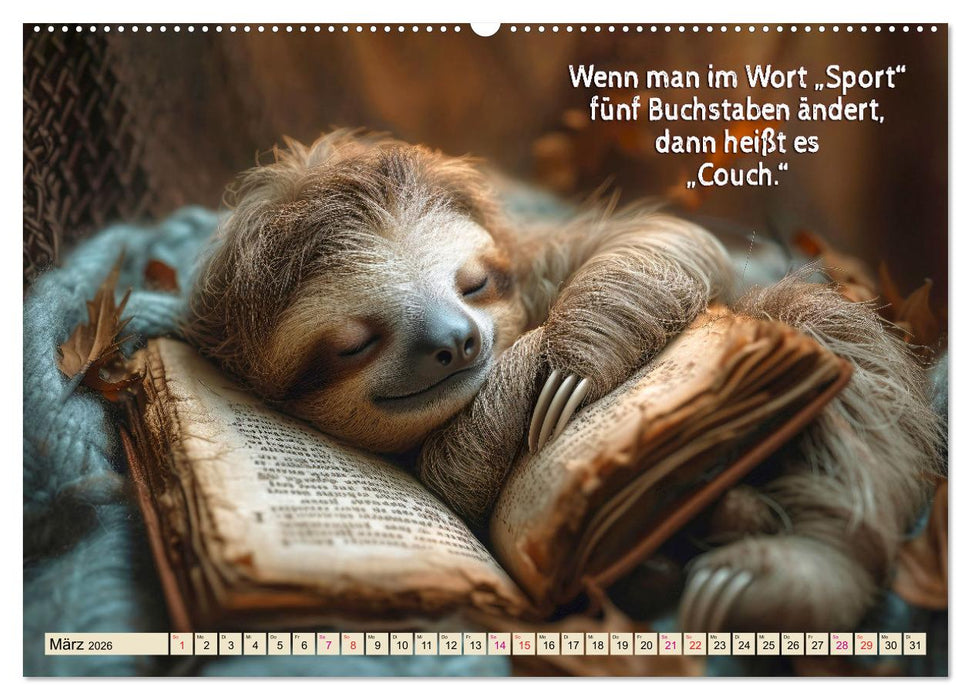 Faultier - Albtraum Sport (CALVENDO Premium Wandkalender 2026)