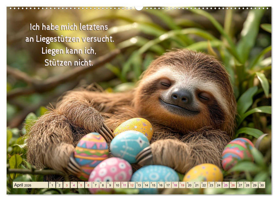 Faultier - Albtraum Sport (CALVENDO Premium Wandkalender 2026)