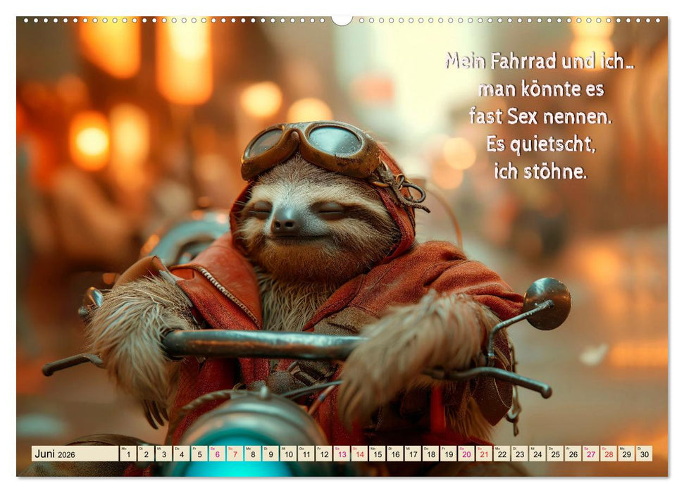 Faultier - Albtraum Sport (CALVENDO Premium Wandkalender 2026)