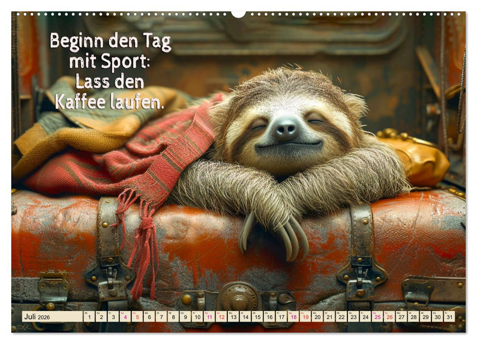 Faultier - Albtraum Sport (CALVENDO Premium Wandkalender 2026)