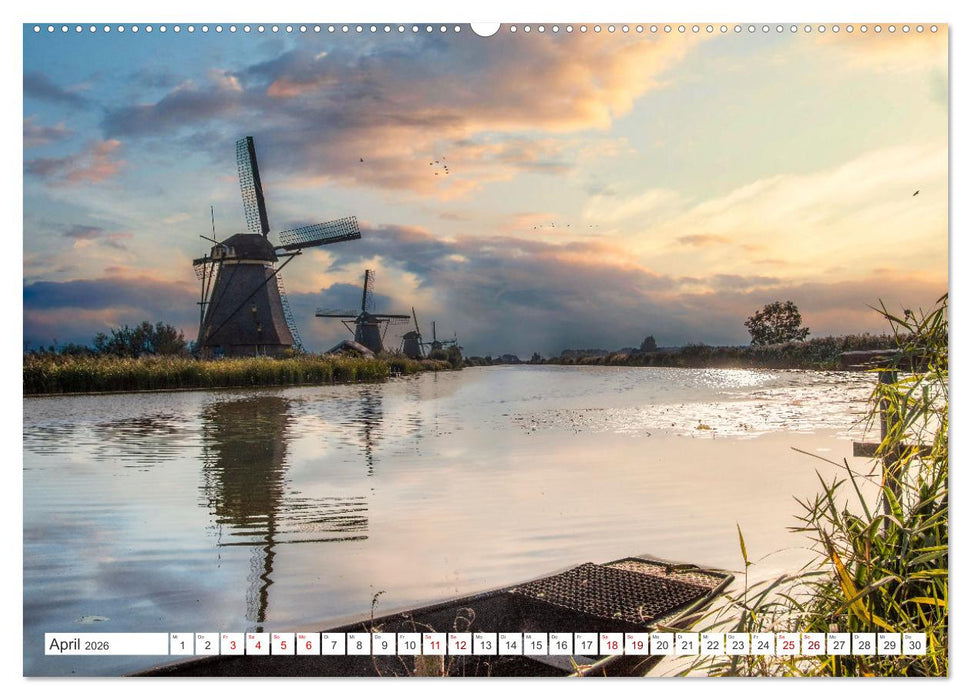 Die Windmühlen von Kinderdijk - UNESCO Welterbe (CALVENDO Wandkalender 2026)