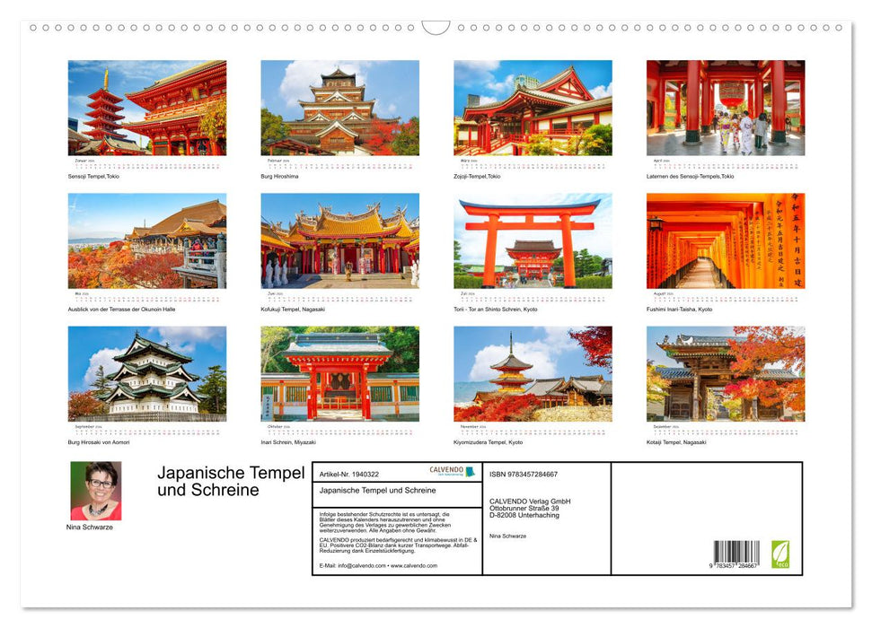 Japanische Tempel und Schreine (CALVENDO Wandkalender 2026)