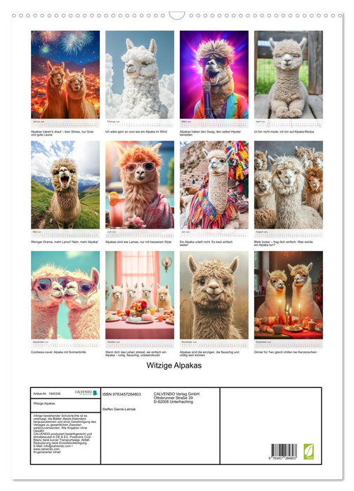 Witzige Alpakas (CALVENDO Wandkalender 2026)