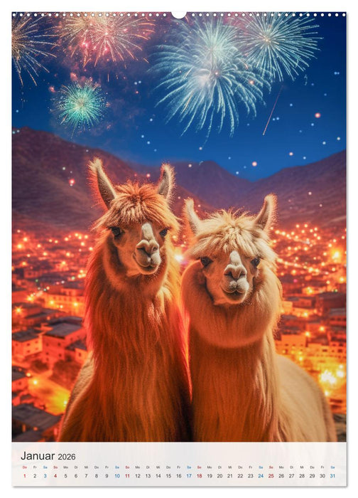 Witzige Alpakas (CALVENDO Wandkalender 2026)