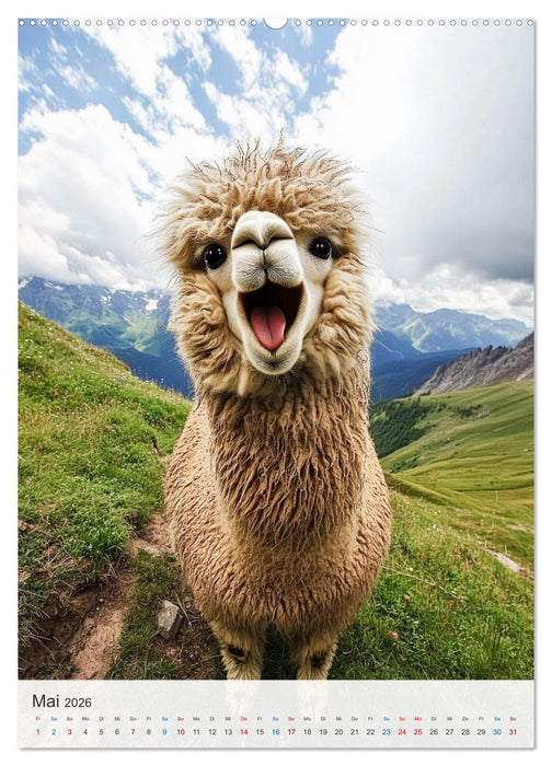 Witzige Alpakas (CALVENDO Wandkalender 2026)