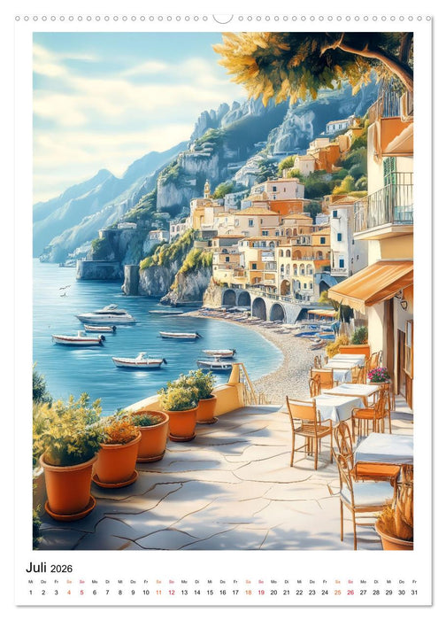 Dolce Vita an der Küste von Amalfi (CALVENDO Premium Wandkalender 2026)