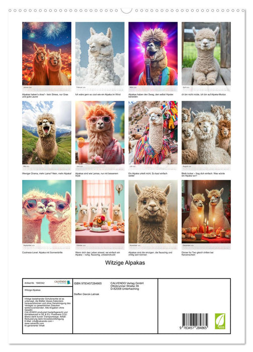 Witzige Alpakas (CALVENDO Premium Wandkalender 2026)
