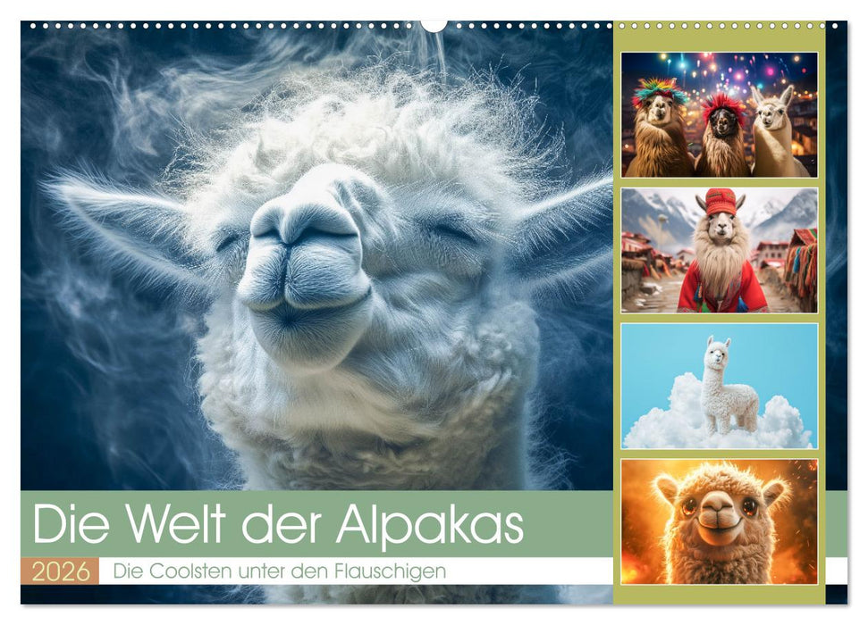 Die Welt der Alpakas (CALVENDO Wandkalender 2026)