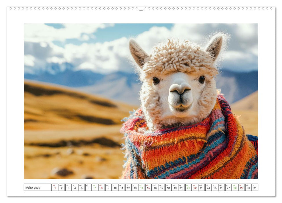Die Welt der Alpakas (CALVENDO Wandkalender 2026)