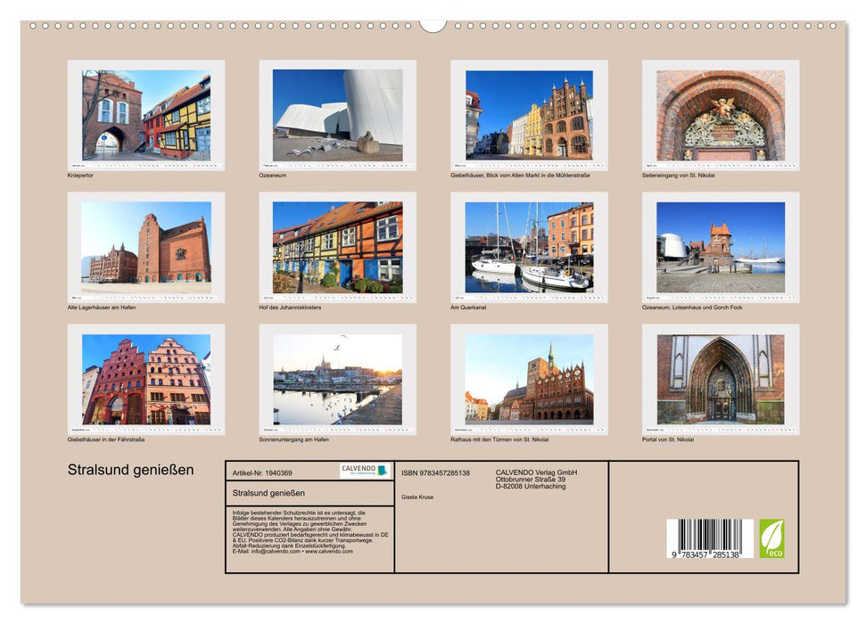 Stralsund genießen (CALVENDO Premium Wandkalender 2026)