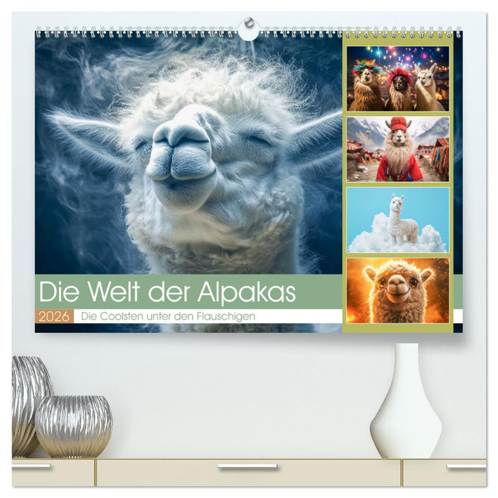 Die Welt der Alpakas (CALVENDO Premium Wandkalender 2026)