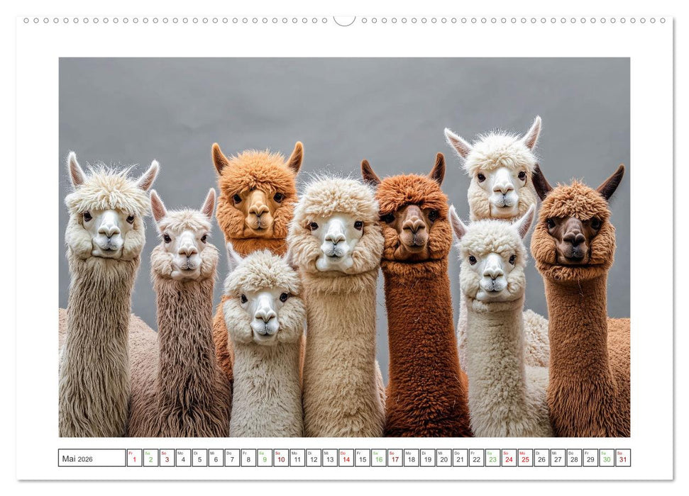 Die Welt der Alpakas (CALVENDO Premium Wandkalender 2026)