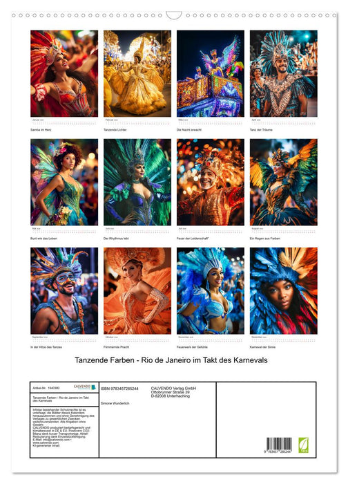 Tanzende Farben - Rio de Janeiro im Takt des Karnevals (CALVENDO Wandkalender 2026)
