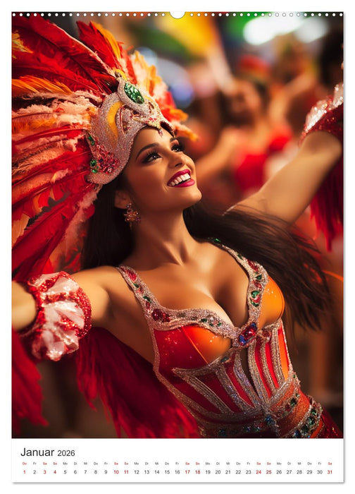 Tanzende Farben - Rio de Janeiro im Takt des Karnevals (CALVENDO Premium Wandkalender 2026)