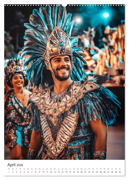 Tanzende Farben - Rio de Janeiro im Takt des Karnevals (CALVENDO Premium Wandkalender 2026)