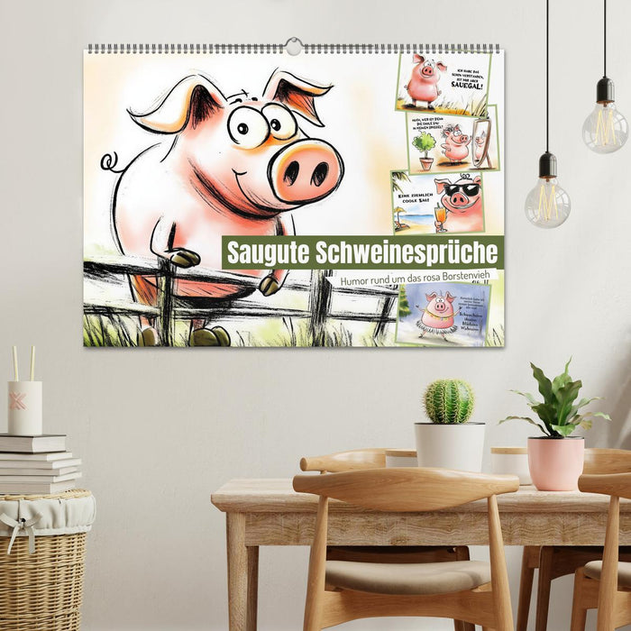 Saugute Schweinesprüche (CALVENDO Wandkalender 2026)