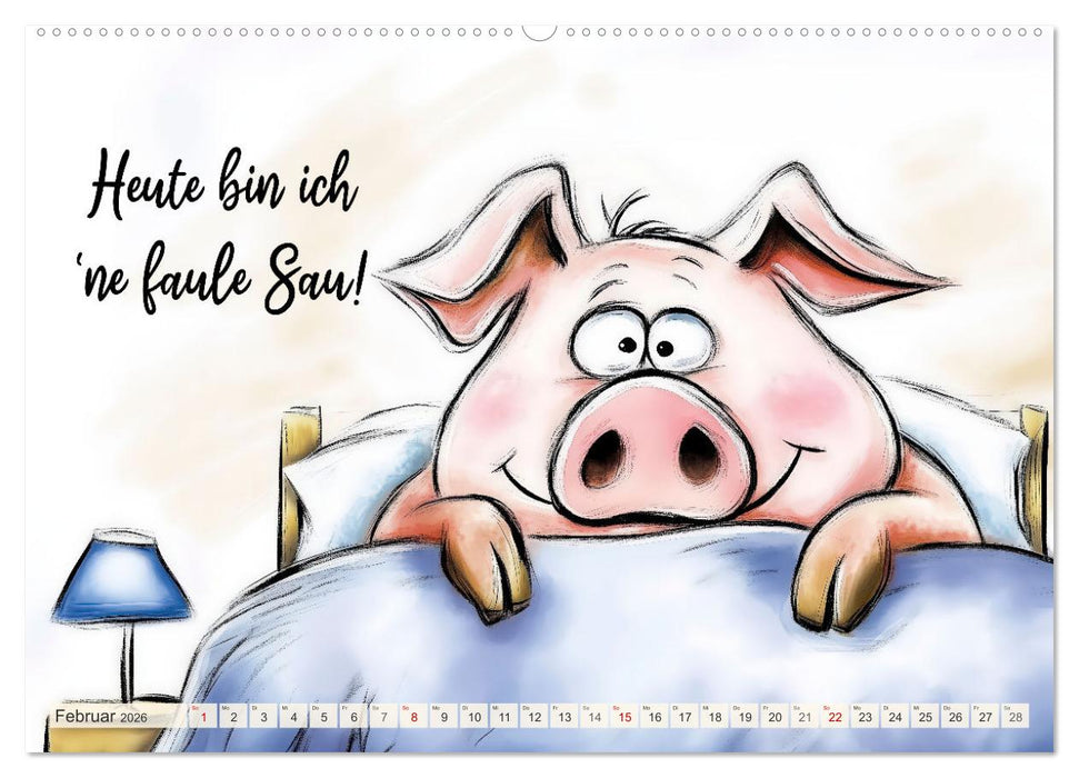 Saugute Schweinesprüche (CALVENDO Wandkalender 2026)
