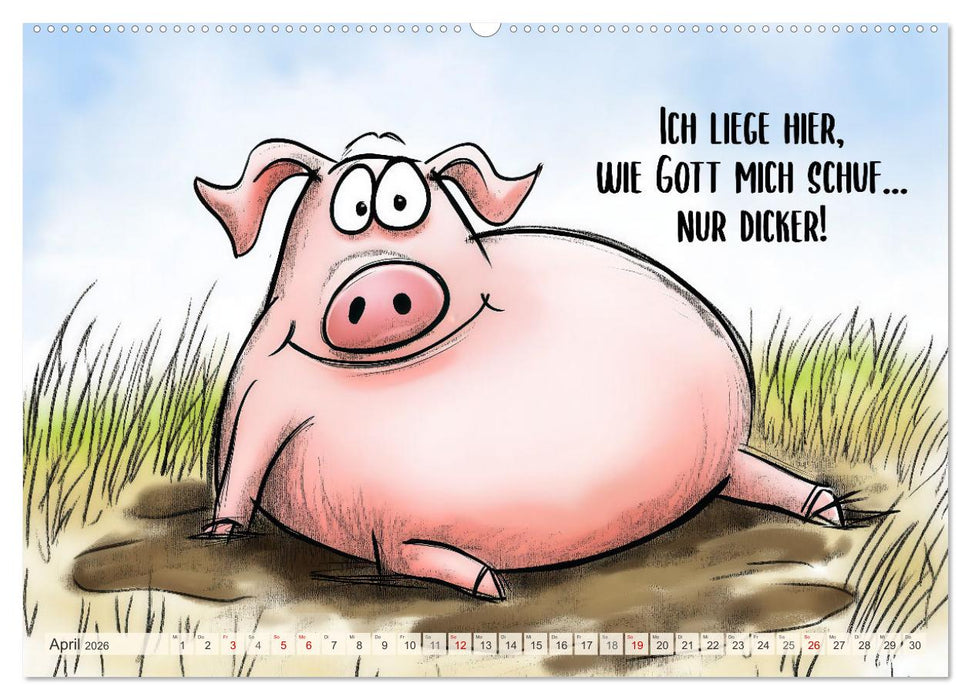 Saugute Schweinesprüche (CALVENDO Wandkalender 2026)